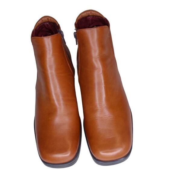 Santana Canada Women's Ankle Boot Brown Leather Chunky Block Heel 6.5M - Picture 2 of 6